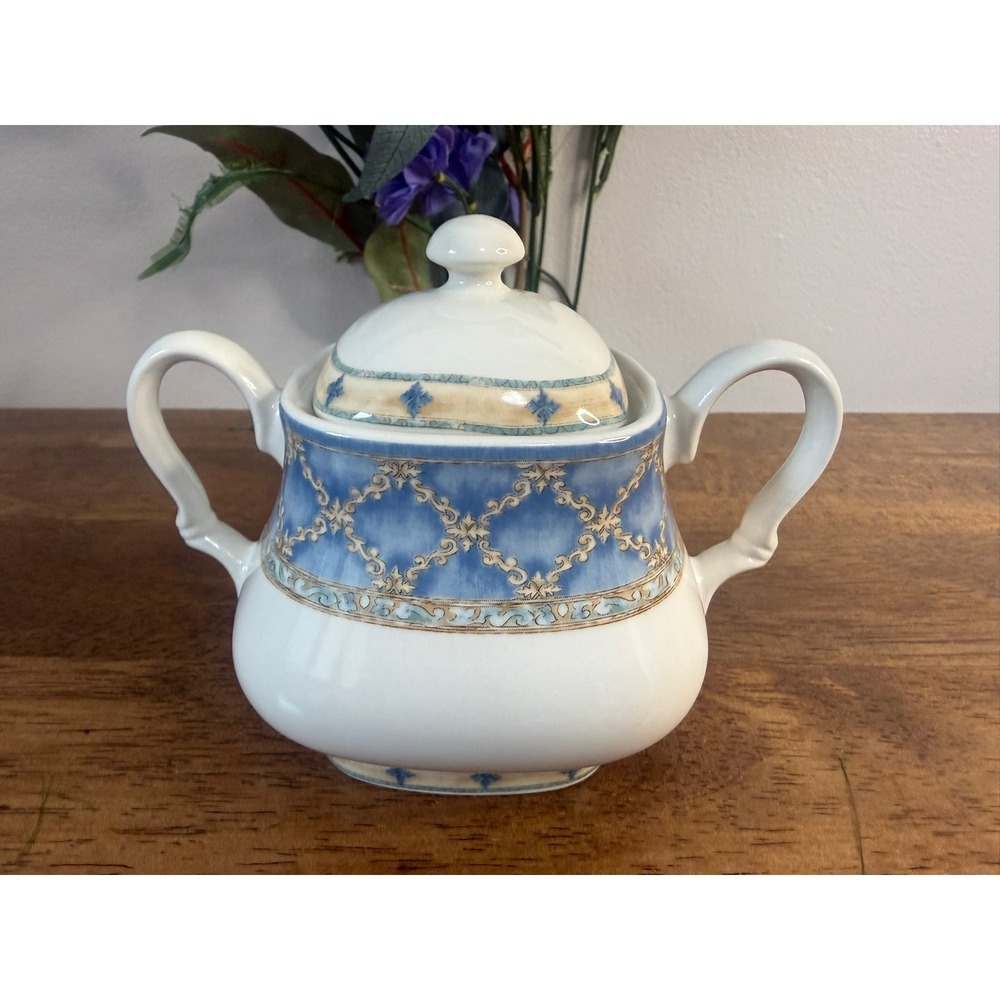 Churchill Ports of Call Jeff Banks‎ Covered Sugar Bowl Blue White English